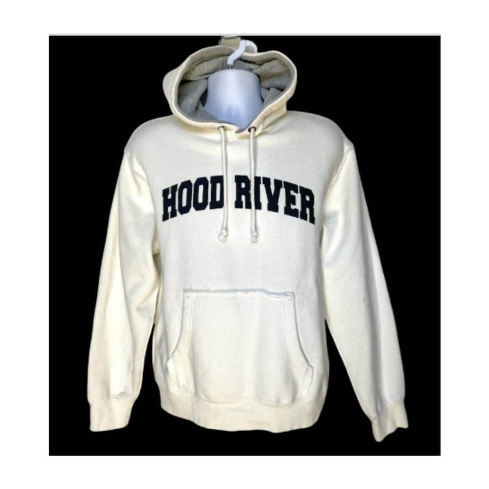 Camp David Hood River Oregon Hoodie Mens Small Ivory Pullover NWT